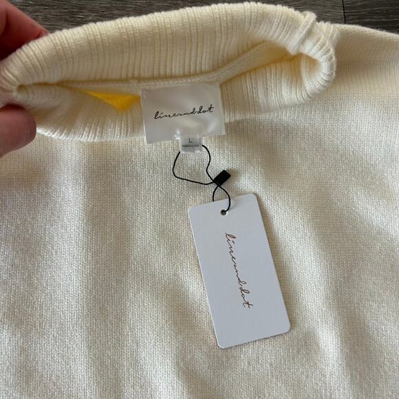 NWT Line & Dot Abbey‎ Sweater Dress Ivory Black Stripe Turtleneck Knit Large - Picture 8 of 16